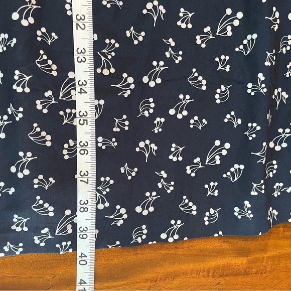 Gap Black Ivory Cherry Print Blouson Pockets Lightweight Popover Mini Dress - Picture 12 of 12